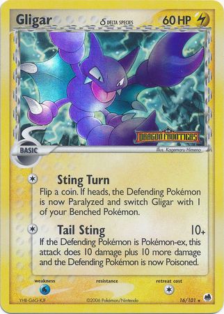 Gligar (16/101) (Delta Species) (Stamped) [EX: Dragon Frontiers] | North Game Den