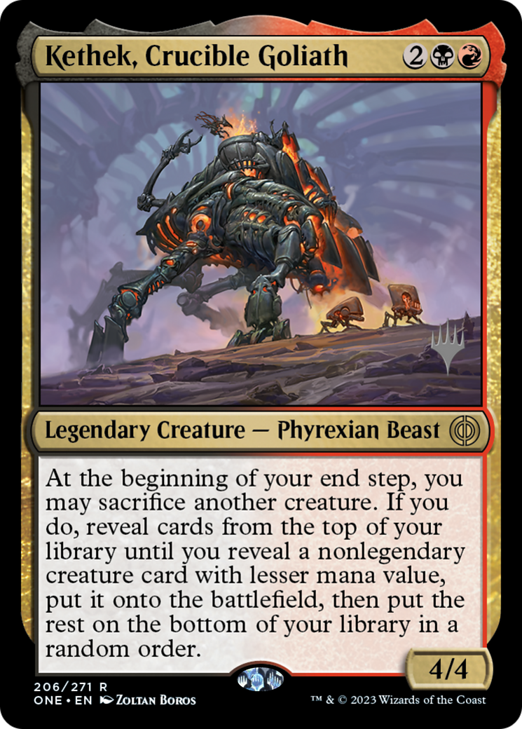 Kethek, Crucible Goliath (Promo Pack) [Phyrexia: All Will Be One Promos] | North Game Den