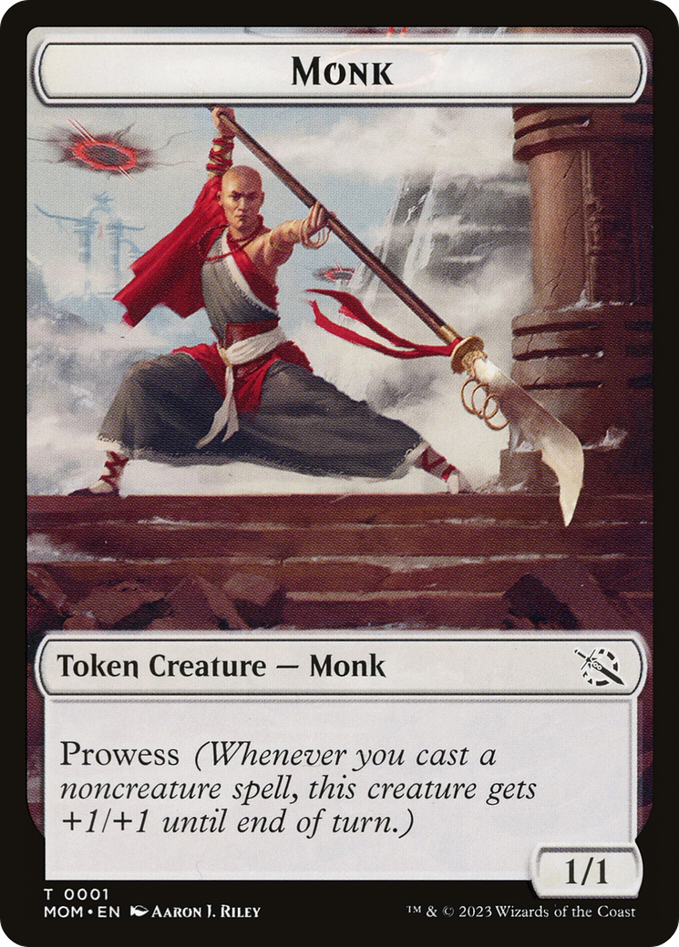 Monk // Spirit (13) Double-Sided Token [March of the Machine Tokens] | North Game Den