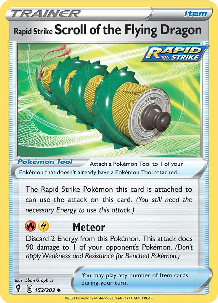 Rapid Strike Scroll of the Flying Dragon (153/203) [Sword & Shield: Evolving Skies] | North Game Den