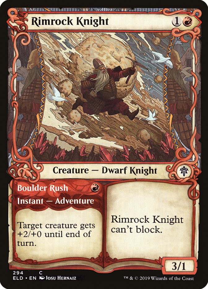 Rimrock Knight // Boulder Rush (Showcase) [Throne of Eldraine] | North Game Den