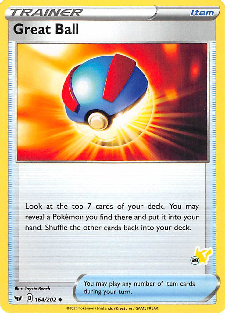 Great Ball (164/202) (Pikachu Stamp #29) [Battle Academy 2022] | North Game Den