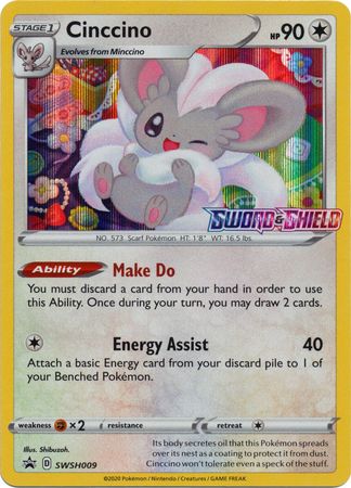 Cinccino (SWSH009) (Prerelease Promo) [Sword & Shield: Black Star Promos] | North Game Den