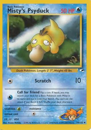 Misty's Psyduck (54/132) (W Stamped Promo) [Gym Heroes Unlimited] | North Game Den