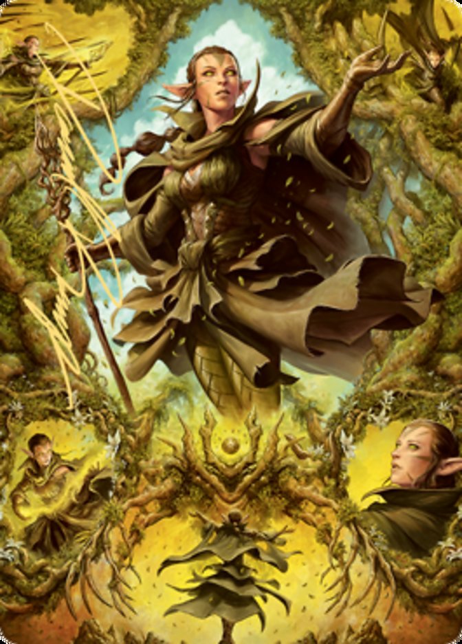 Nissa of Shadowed Boughs 2 Art Card (Gold-Stamped Signature) [Zendikar Rising Art Series] | North Game Den