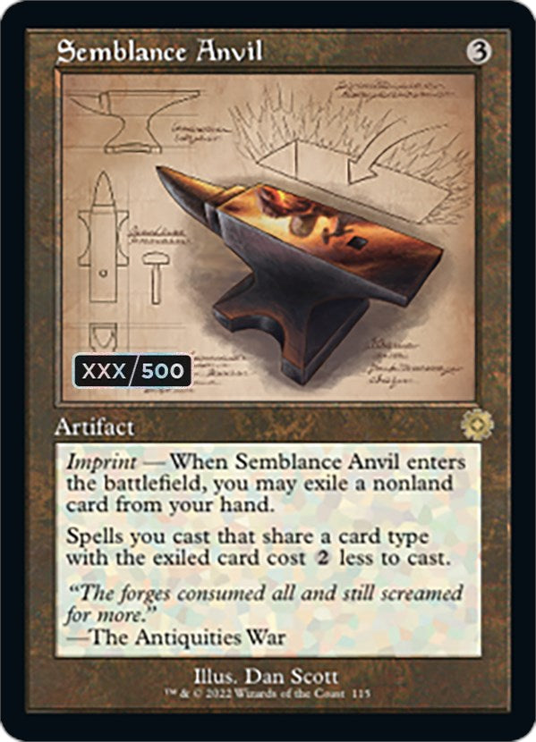 Semblance Anvil (Retro Schematic) (Serial Numbered) [The Brothers' War Retro Artifacts] | North Game Den