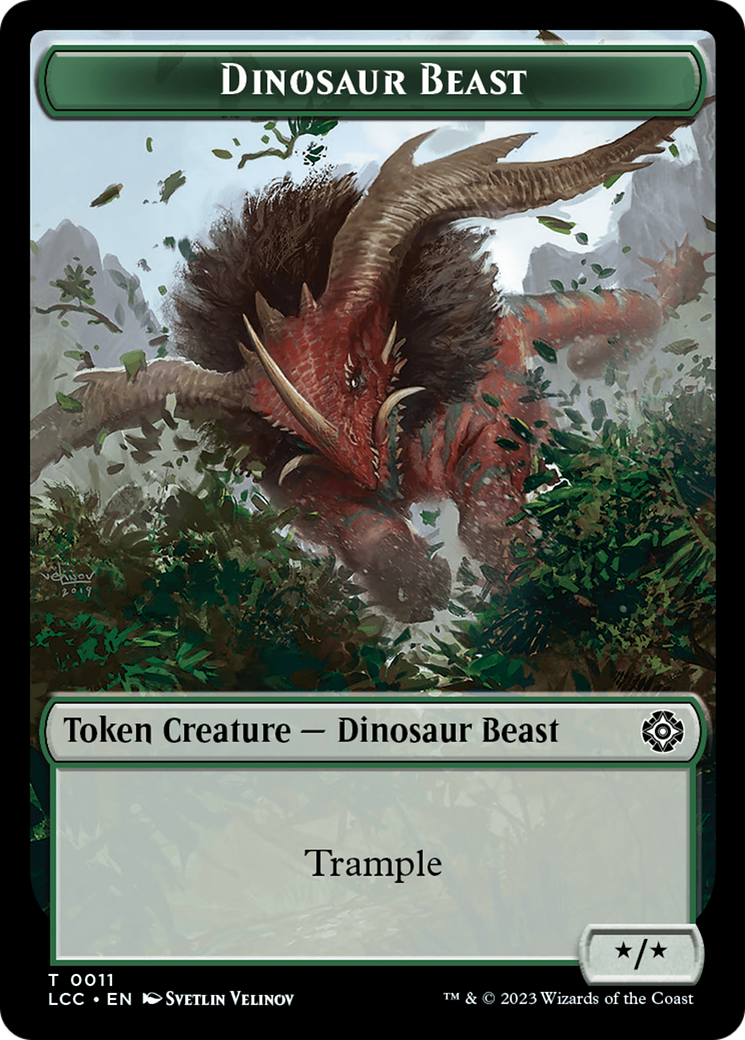 Dinosaur Beast // Dinosaur Double-Sided Token [The Lost Caverns of Ixalan Commander Tokens] | North Game Den