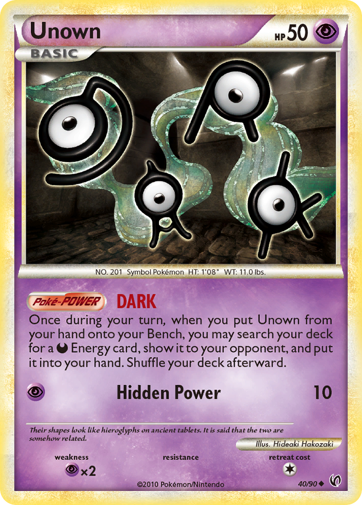 Unown (40/90) [HeartGold & SoulSilver: Undaunted] | North Game Den