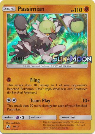 Passimian (SM12) (Staff Prerelease Promo) [Sun & Moon: Black Star Promos] | North Game Den