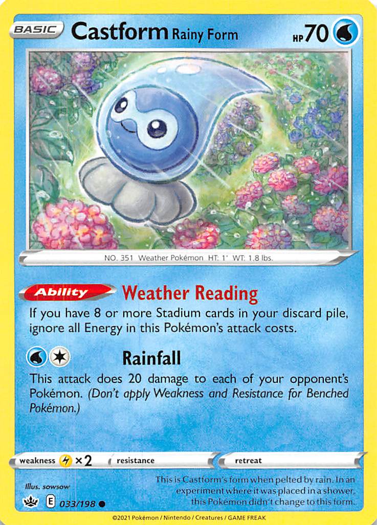 Castform Rainy Form (033/198) [Sword & Shield: Chilling Reign] | North Game Den