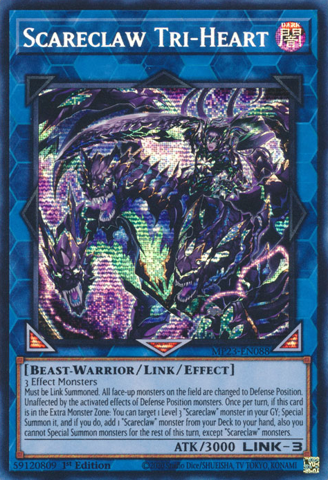 Scareclaw Tri-Heart [MP23-EN088] Prismatic Secret Rare | North Game Den