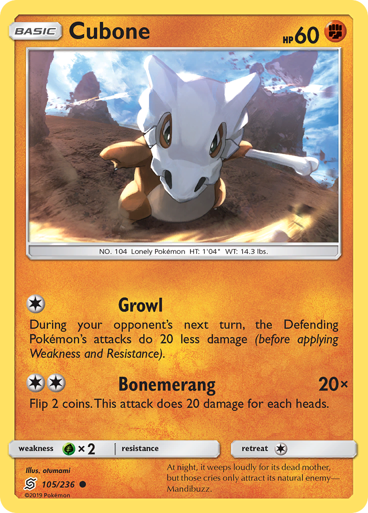 Cubone (105/236) [Sun & Moon: Unified Minds] | North Game Den