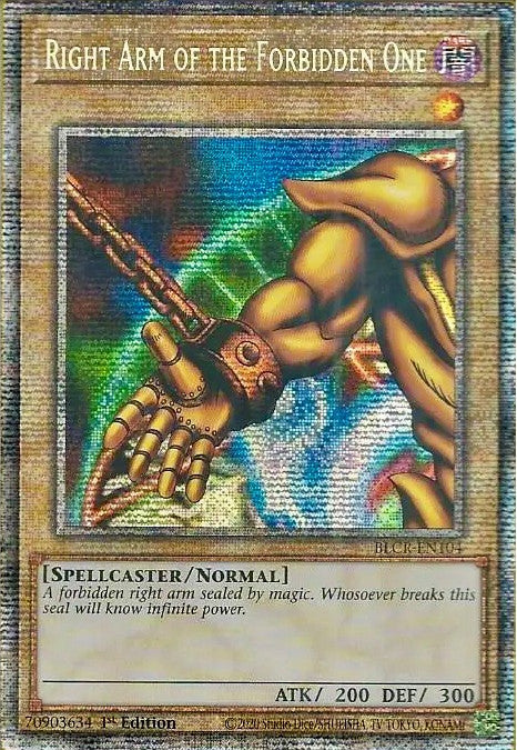 Right Arm of the Forbidden One [BLCR-EN104] Starlight Rare | North Game Den