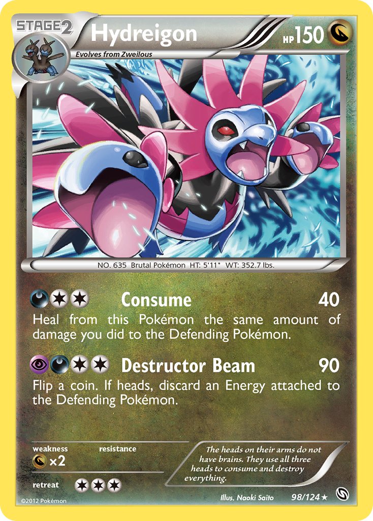 Hydreigon (98/124) (Cracked Ice Holo) (Theme Deck Exclusive) [Black & White: Dragons Exalted] | North Game Den