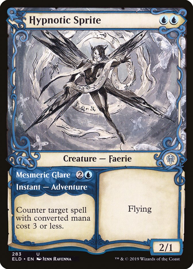 Hypnotic Sprite // Mesmeric Glare (Showcase) [Throne of Eldraine] | North Game Den