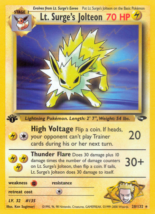 Lt. Surge's Jolteon (28/132) [Gym Challenge 1st Edition] | North Game Den