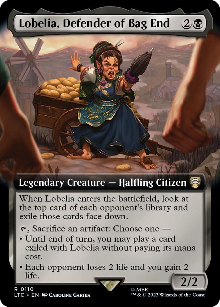 Lobelia, Defender of Bag End (Extended Art) [The Lord of the Rings: Tales of Middle-Earth Commander] | North Game Den