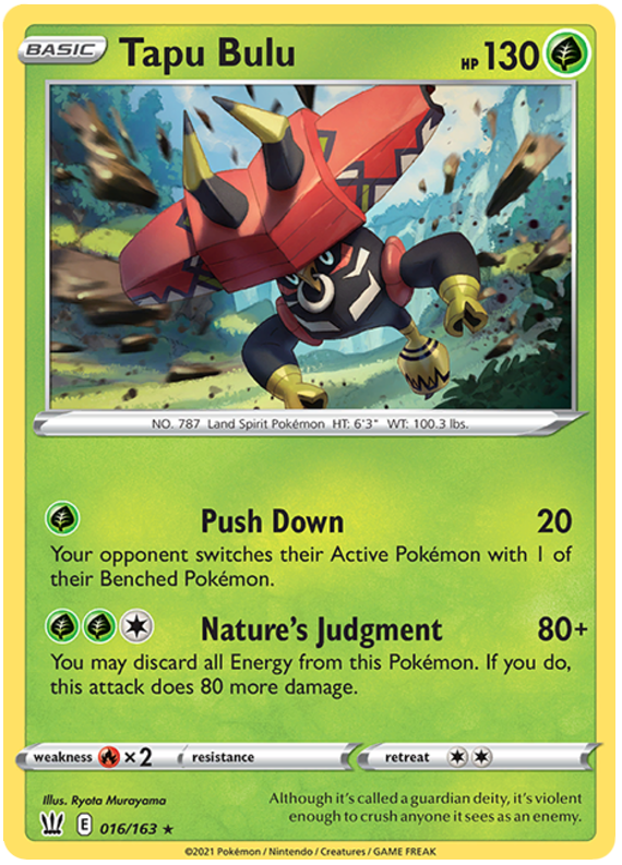 Tapu Bulu (016/163) (Theme Deck Exclusive) [Sword & Shield: Battle Styles] | North Game Den
