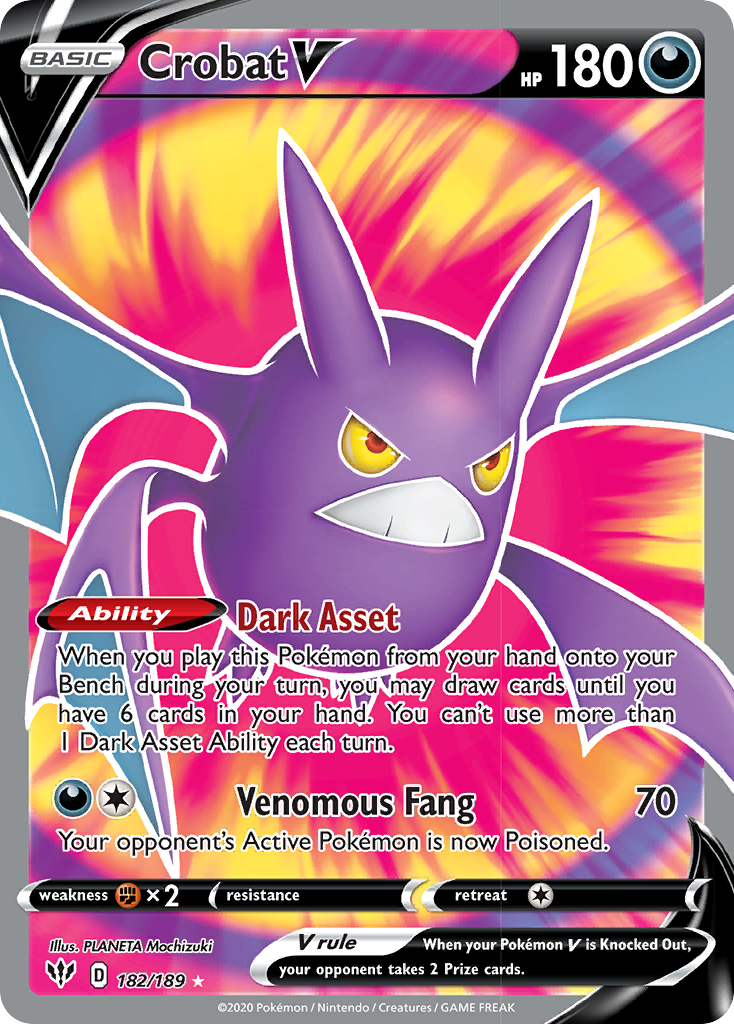 Crobat V (182/189) [Sword & Shield: Darkness Ablaze] | North Game Den