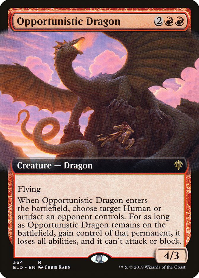 Opportunistic Dragon (Extended Art) [Throne of Eldraine] | North Game Den