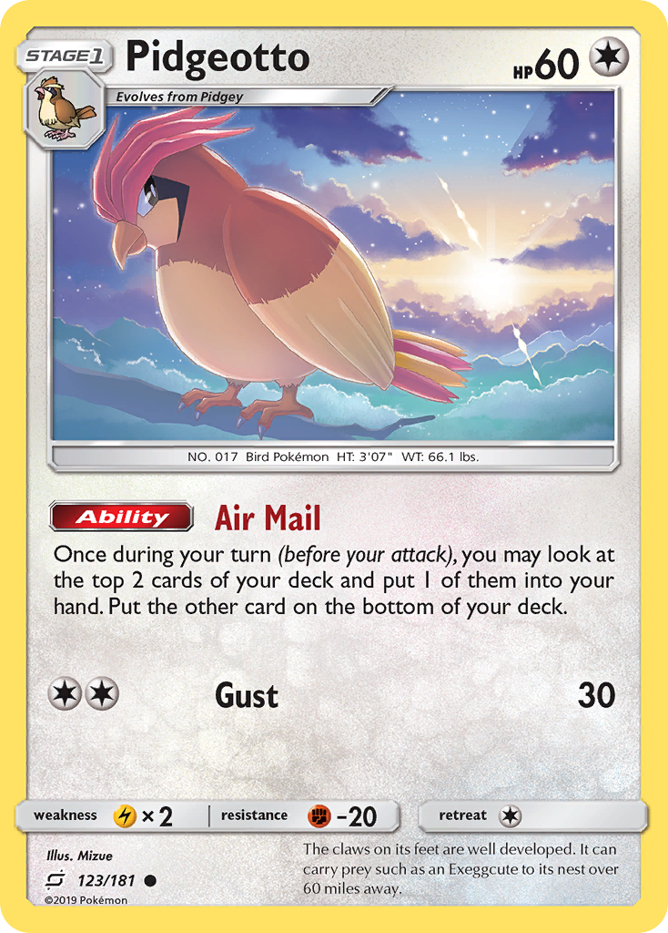 Pidgeotto (123/181) [Sun & Moon: Team Up] | North Game Den