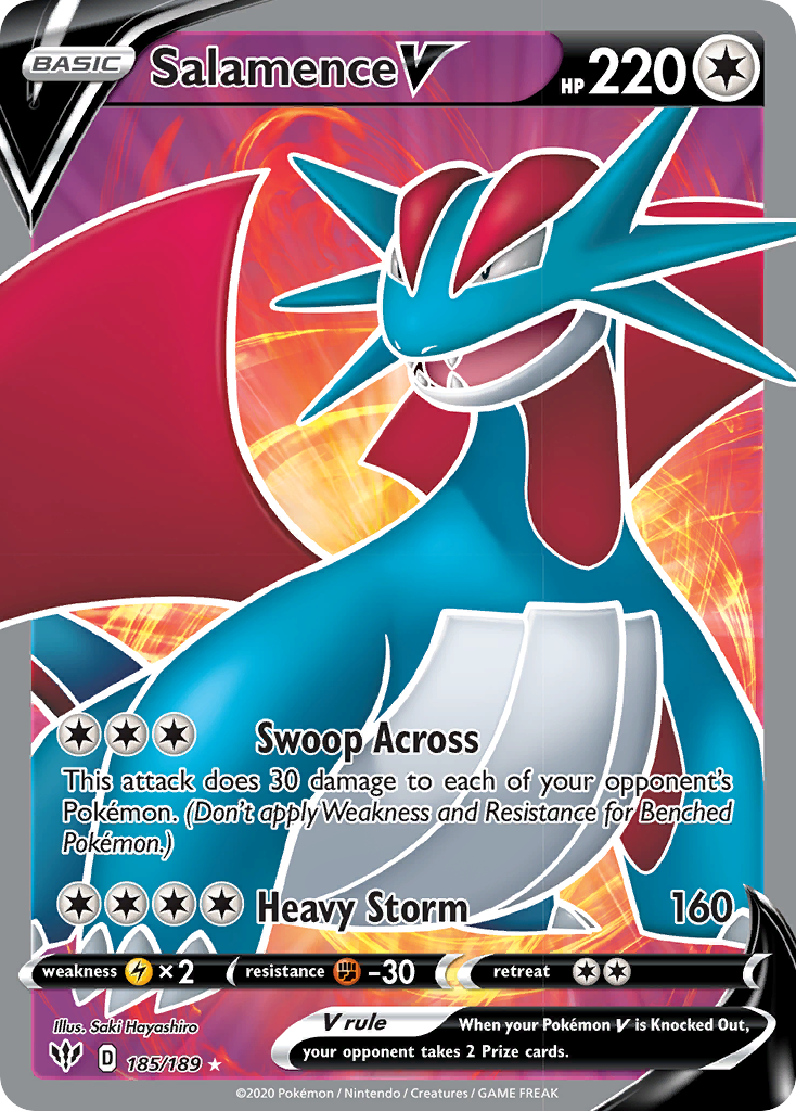 Salamence V (185/189) [Sword & Shield: Darkness Ablaze] | North Game Den