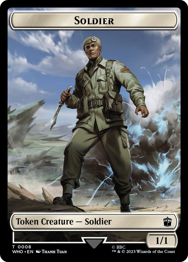 Soldier // Mark of the Rani Double-Sided Token [Doctor Who Tokens] | North Game Den