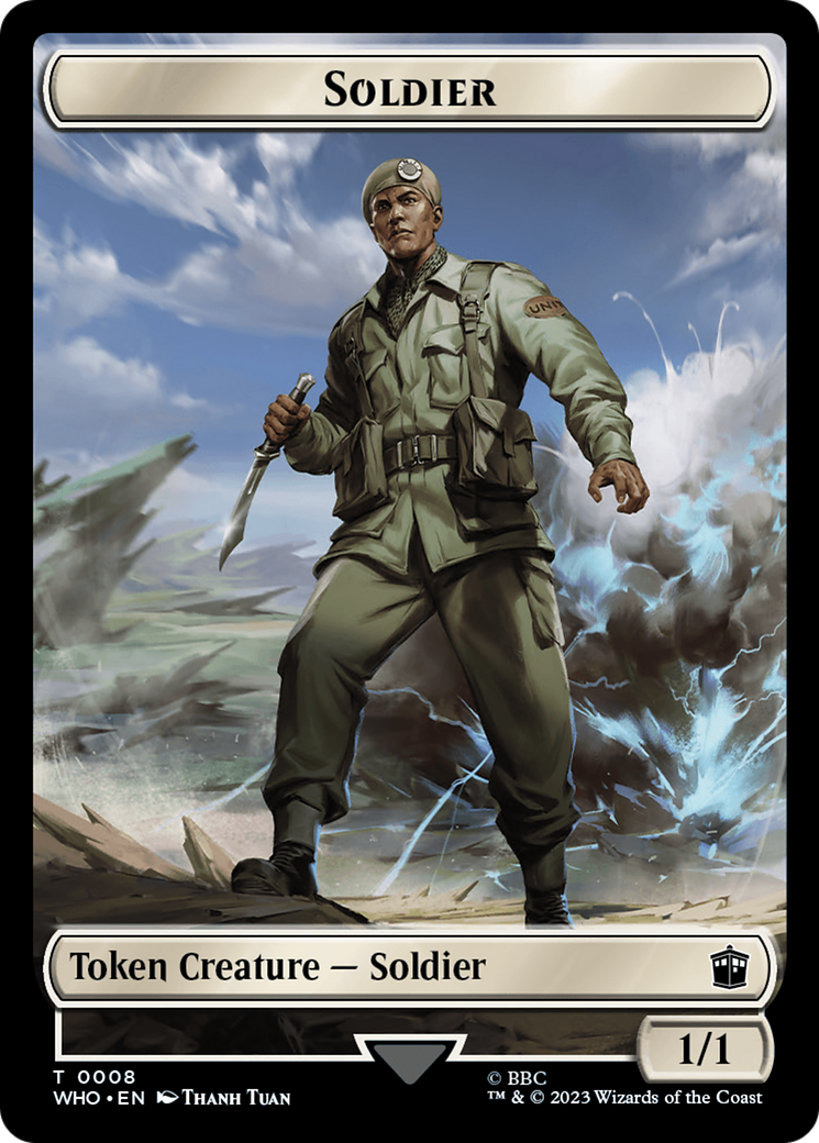 Soldier // Cyberman Double-Sided Token [Doctor Who Tokens] | North Game Den