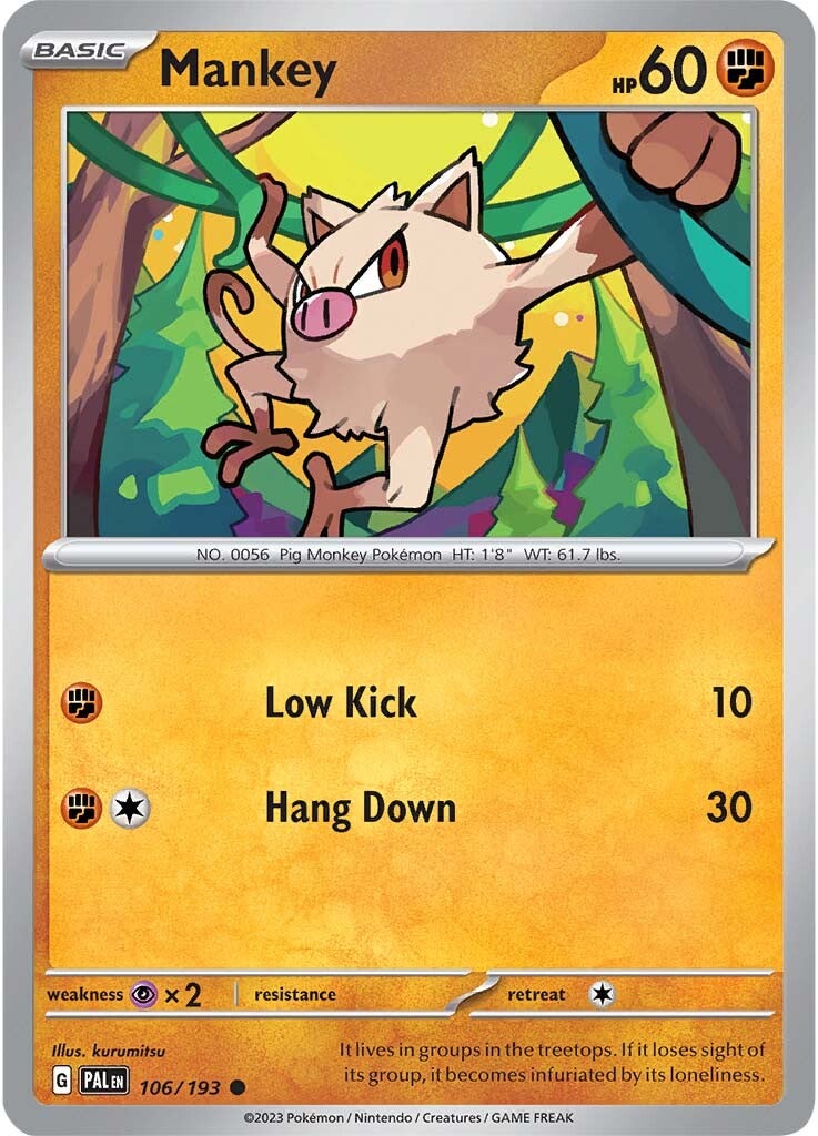 Mankey (106/193) [Scarlet & Violet: Paldea Evolved] | North Game Den