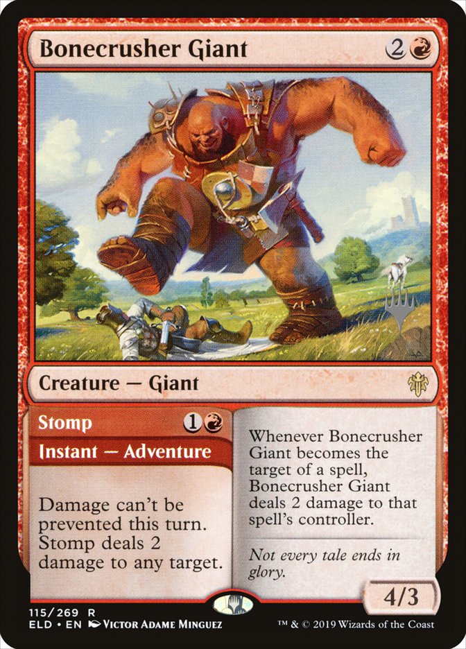 Bonecrusher Giant // Stomp (Promo Pack) [Throne of Eldraine Promos] | North Game Den