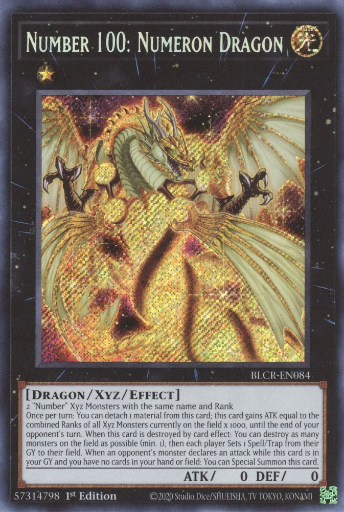 Number 100: Numeron Dragon [BLCR-EN084] Secret Rare | North Game Den