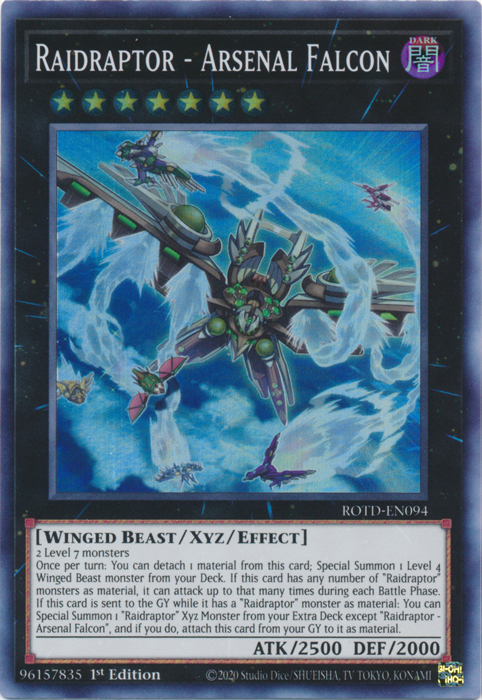 Raidraptor - Arsenal Falcon [ROTD-EN094] Super Rare | North Game Den