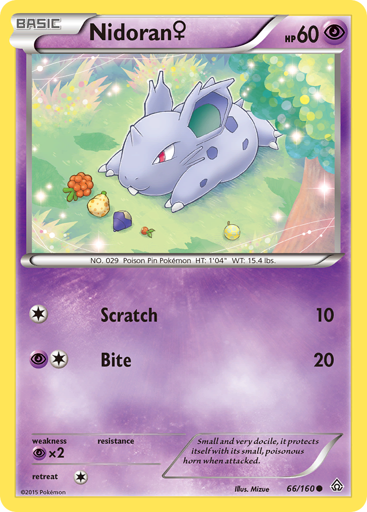 Nidoran (66/160) (Female) [XY: Primal Clash] | North Game Den