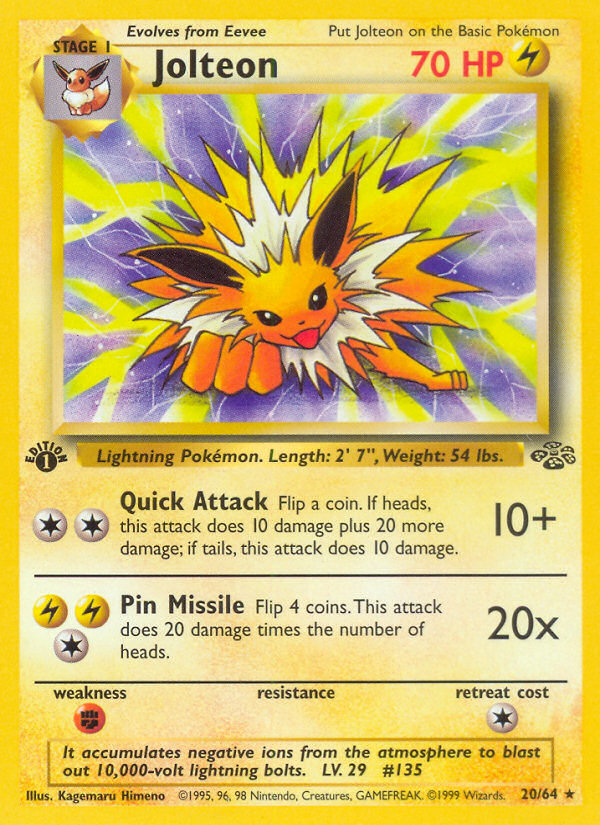 Jolteon (20/64) [Jungle 1st Edition] | North Game Den