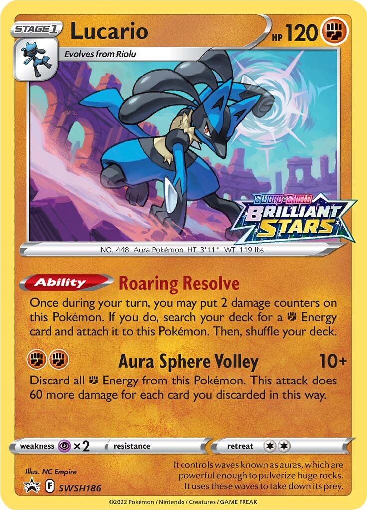 Lucario (SWSH186) (Prerelease Promo) [Sword & Shield: Black Star Promos] | North Game Den
