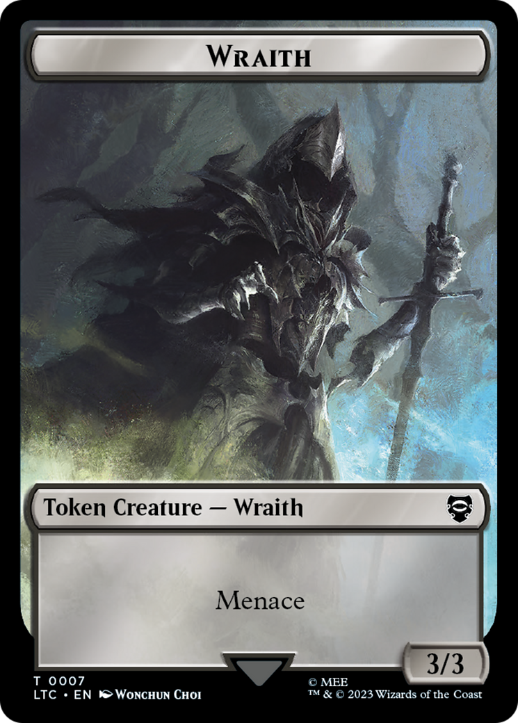 Treasure // Wraith Double-Sided Token [The Lord of the Rings: Tales of Middle-Earth Commander Tokens] | North Game Den