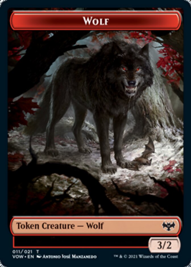 Wolf (011) // Boar Double-sided Token [Innistrad: Crimson Vow Tokens] | North Game Den