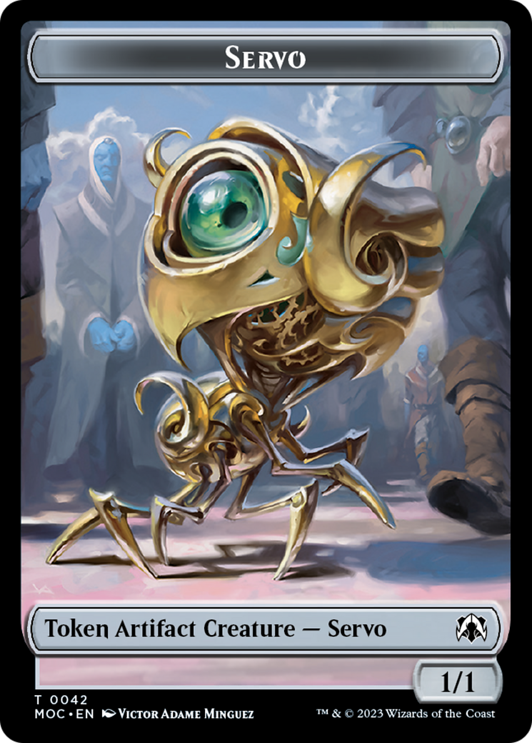 Feather // Servo Double-Sided Token [March of the Machine Commander Tokens] | North Game Den