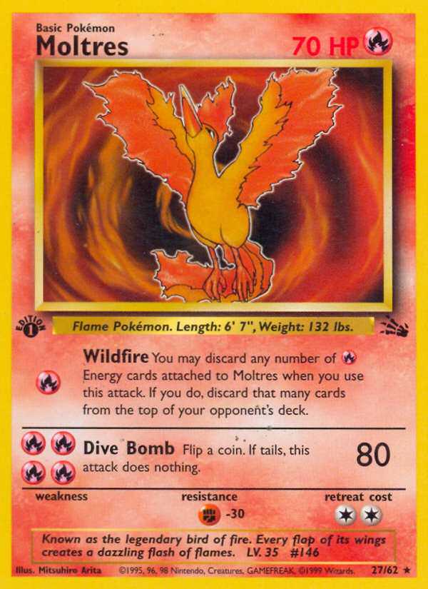 Moltres (27/62) [Fossil 1st Edition] | North Game Den