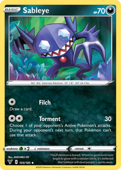 Sableye (105/185) [Sword & Shield: Vivid Voltage] | North Game Den