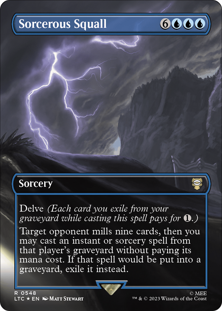 Sorcerous Squall (Borderless) (Surge Foil) [The Lord of the Rings: Tales of Middle-Earth Commander] | North Game Den