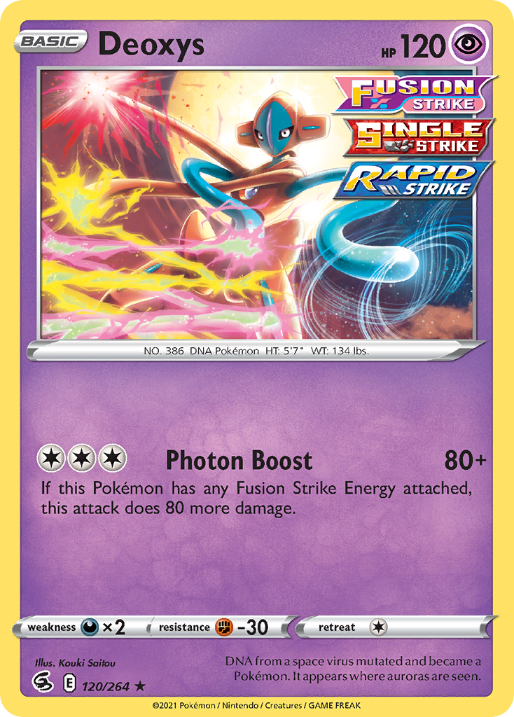 Deoxys (120/264) (Theme Deck Exclusive) [Sword & Shield: Fusion Strike] | North Game Den