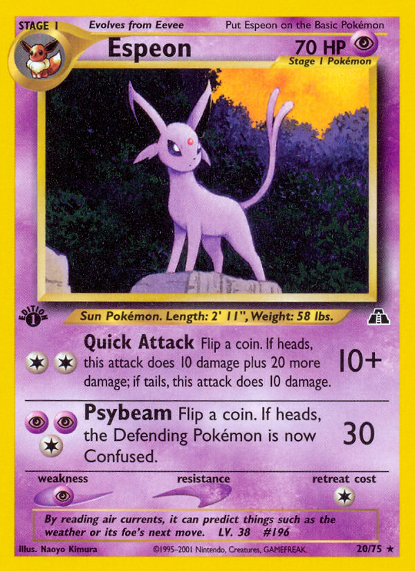 Espeon (20/75) [Neo Discovery 1st Edition] | North Game Den