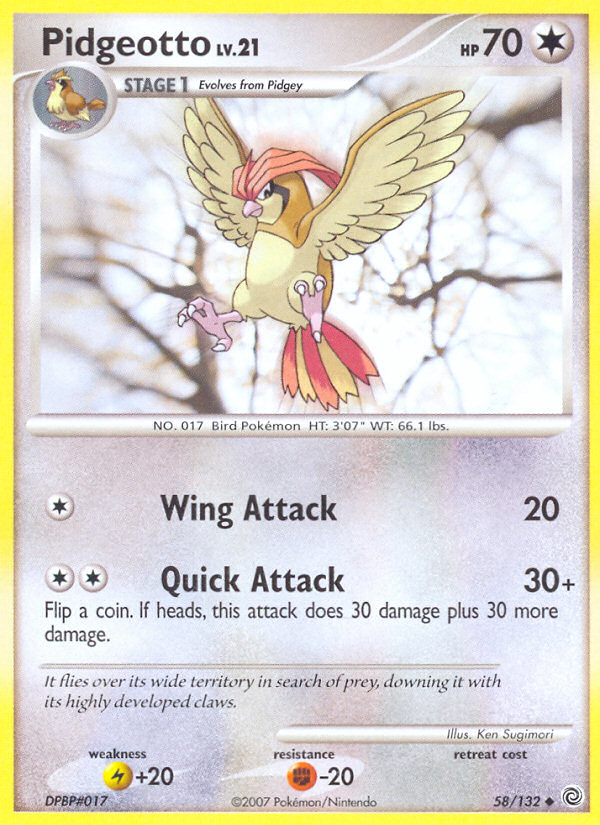 Pidgeotto (58/132) [Diamond & Pearl: Secret Wonders] | North Game Den