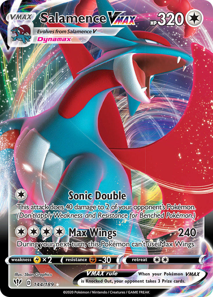 Salamence VMAX (144/189) [Sword & Shield: Darkness Ablaze] | North Game Den