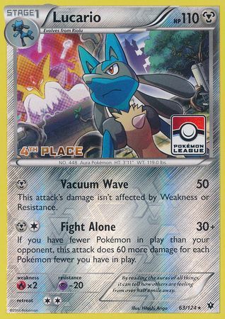 Lucario (63/124) (League Promo 4th Place) [XY: Fates Collide] | North Game Den