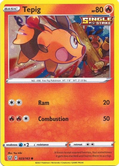 Tepig (023/163) (Cosmos Holo) [Sword & Shield: Battle Styles] | North Game Den