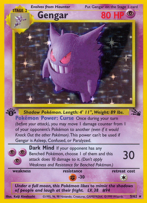 Gengar (5/62) [Fossil 1st Edition] | North Game Den