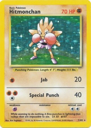 Hitmonchan (7/102) [Base Set Unlimited] | North Game Den