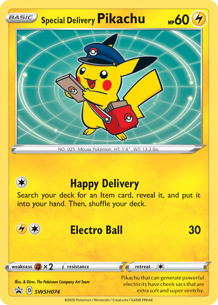 Special Delivery Pikachu (SWSH074) [Sword & Shield: Black Star Promos] | North Game Den